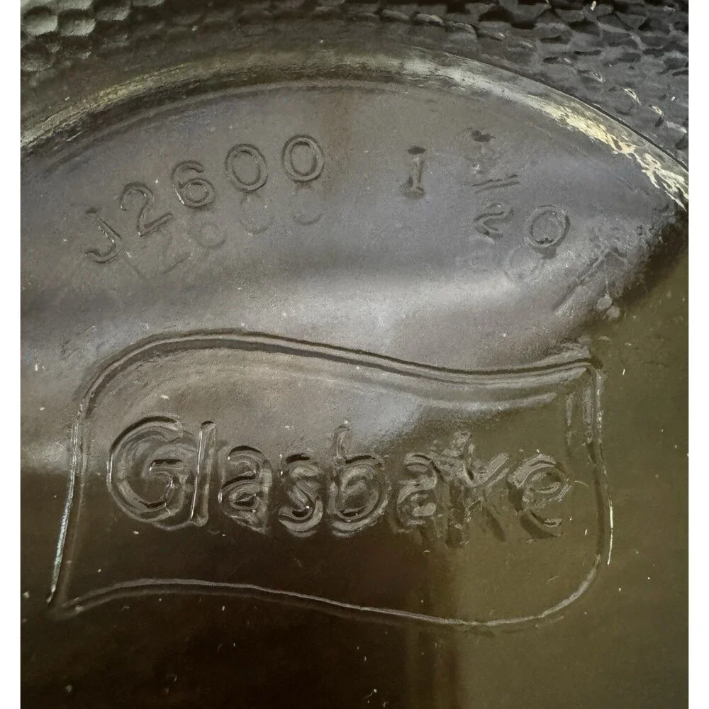 Vintage Glasbake J2600 1.5 Qt Casserole Hammered Aluminum Bowl Lid